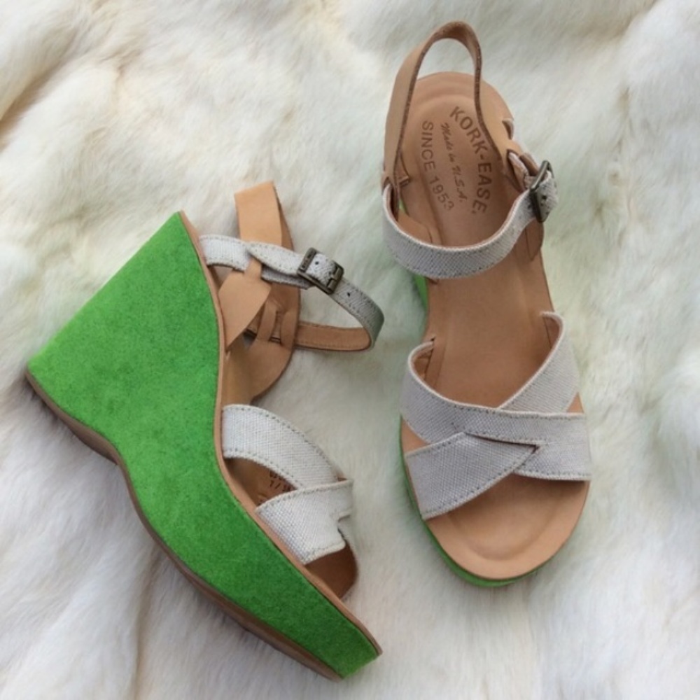 Kork-ease green and white sandal